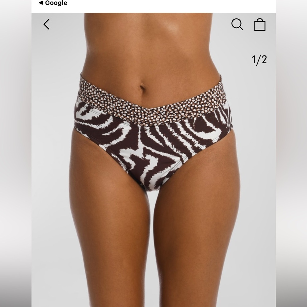 La Blanca fierce high waisted brown and white bikini bottoms